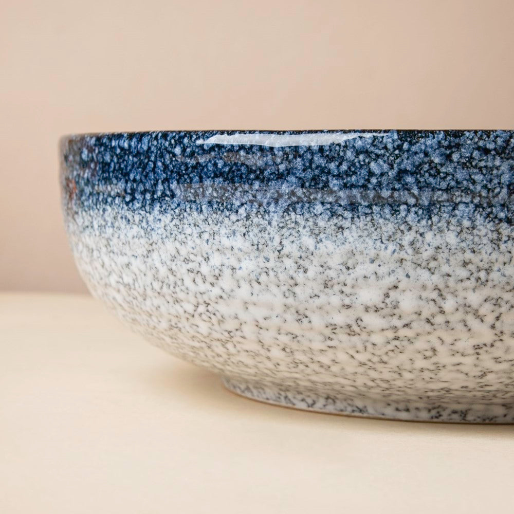 Pebble Glazed Serving Bowl Blue Grey 9 inch 1700 ml Nestasia