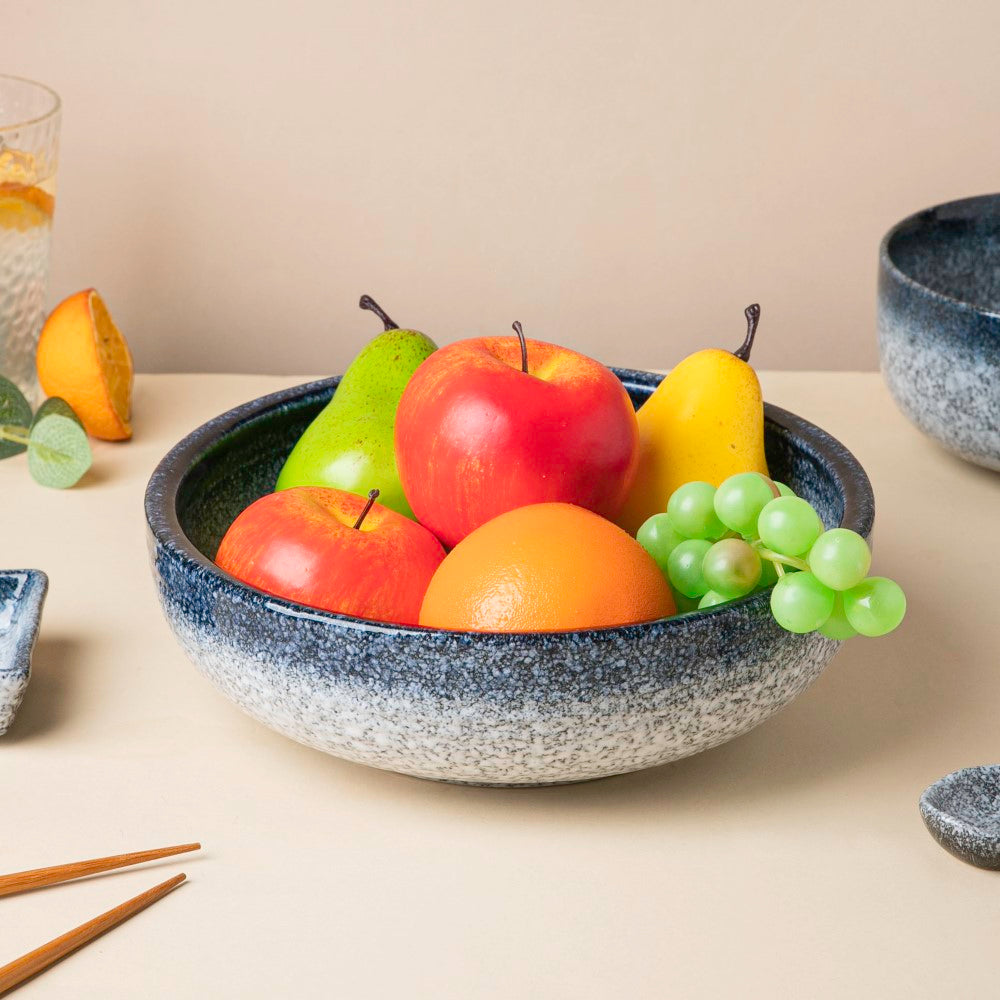 Pebble Glazed Serving Bowl Blue Grey 9 inch 1700 ml Nestasia