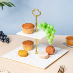 Serena 2 Tier Square Dessert Stand White Nestasia