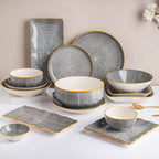 Willow Dark Grey Ceramic Snack Bowl Large Nestasia