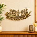 Brass Tribal Folk Dancers On Shehnai With Bell Wall Hanging (8 Inch) Vedansh Craft