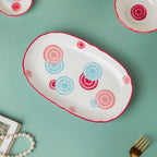 Spiral Candy White Long Plate Oval 10 inch Nestasia