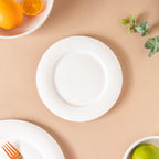 Riona Textured Ceramic Snack Plate White 8 Inch Nestasia