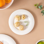 Riona Textured Ceramic Snack Plate White 8 Inch Nestasia