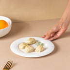 Riona Textured Ceramic Snack Plate White 8 Inch Nestasia