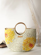 Handwoven Seagrass Beach Tote for Shopping, Storage & Markets