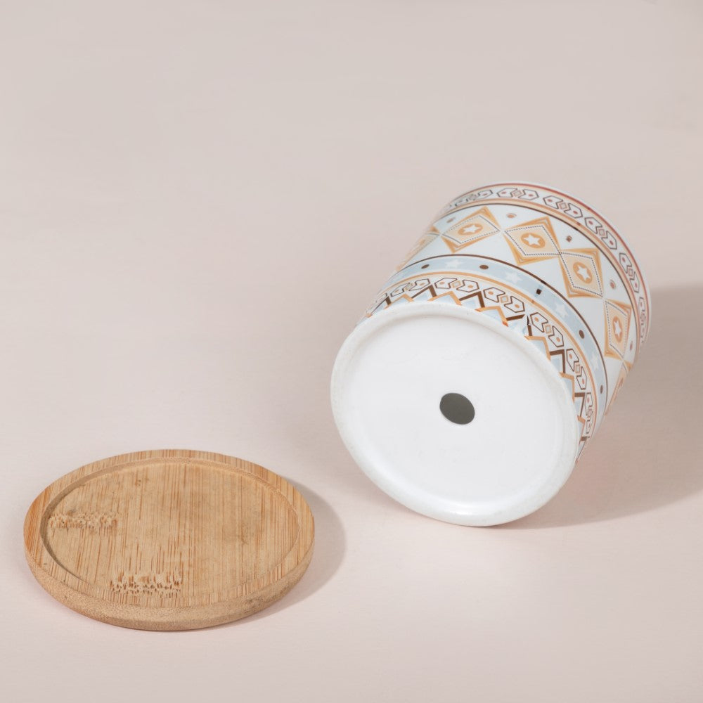 Botanic Expressions Ceramic Planter With Coaster Set Of 2 Nestasia