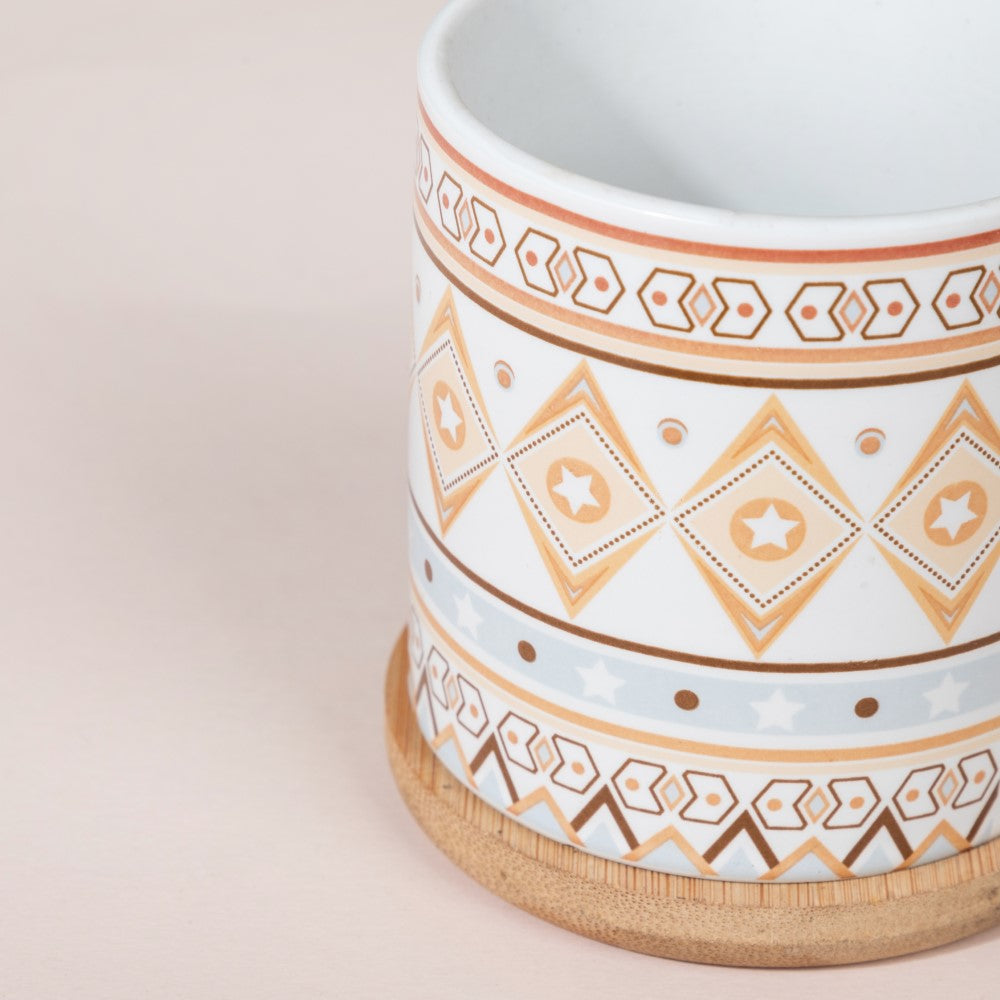 Botanic Expressions Ceramic Planter With Coaster Set Of 2 Nestasia