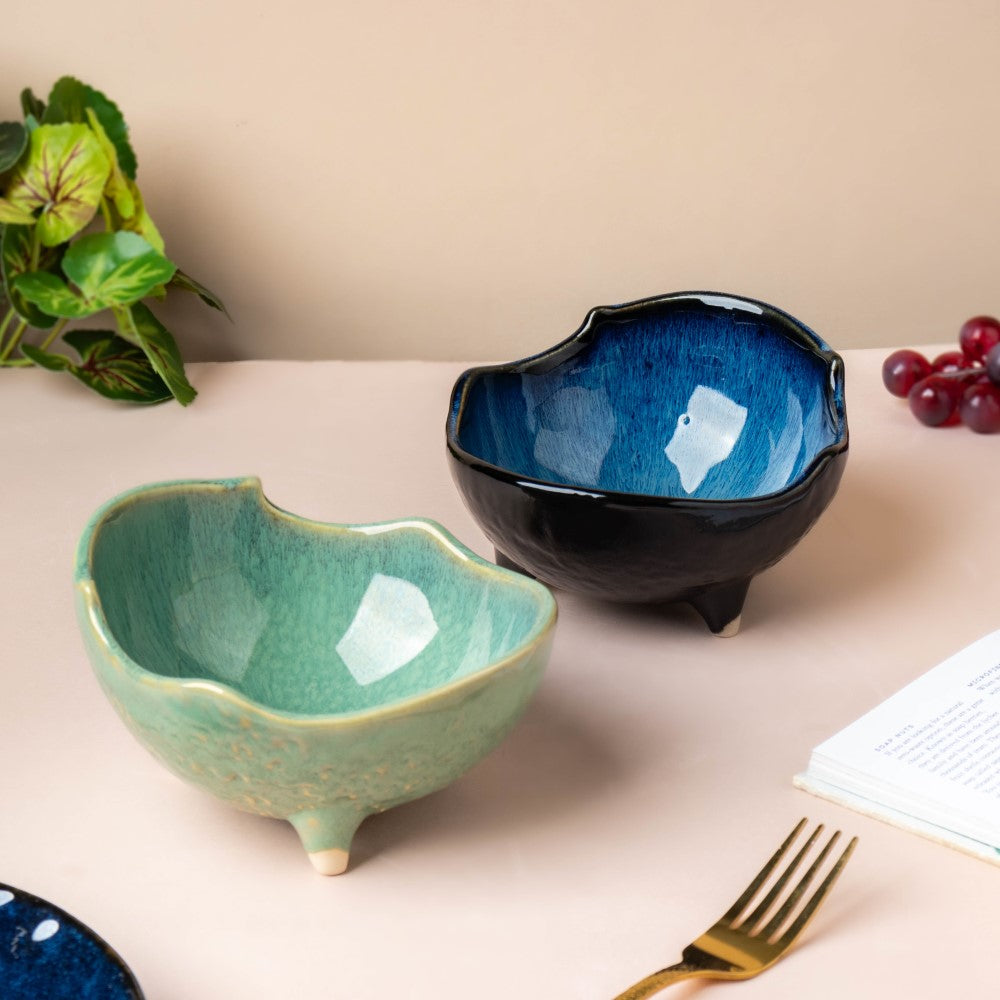 Belize Snack Bowl With Legs Green 300 ml Nestasia