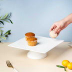Serena White Square Cake Stand 10 Inch Large Nestasia