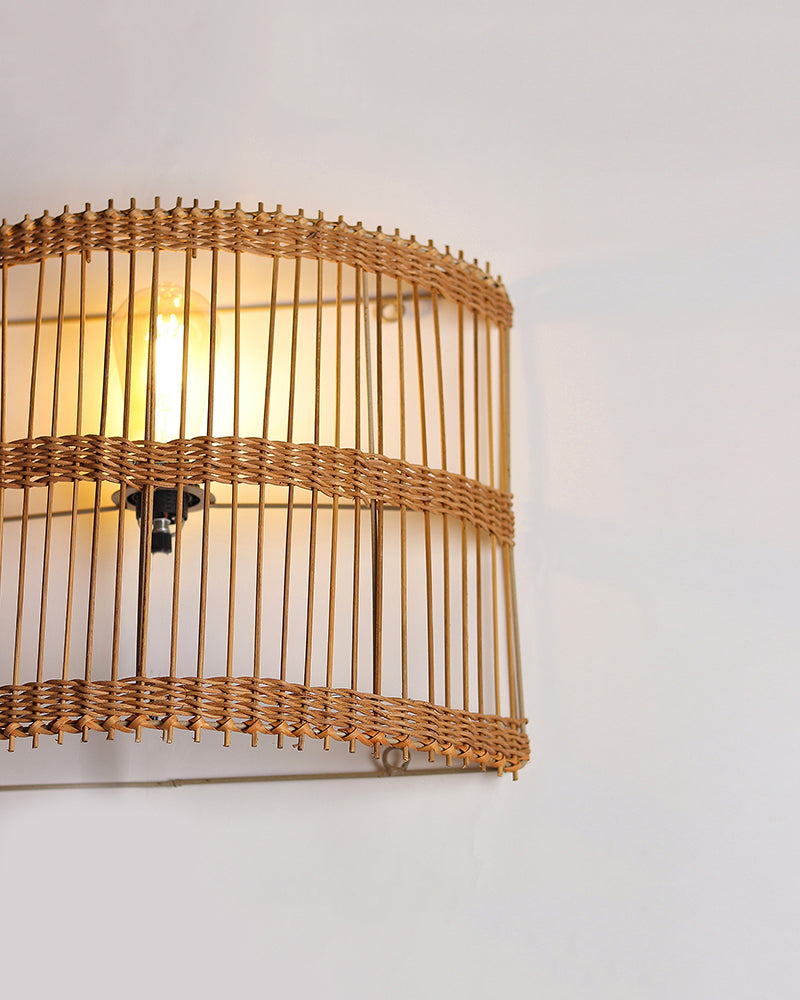 Artistic Rattan Wall Mount Light for Living Room and Hall