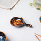 Sapphire Ceramic Dip Bowl With Chopstick Rest Nestasia