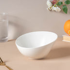 Riona Ceramic Round Noodle Bowl White 400 ml Nestasia