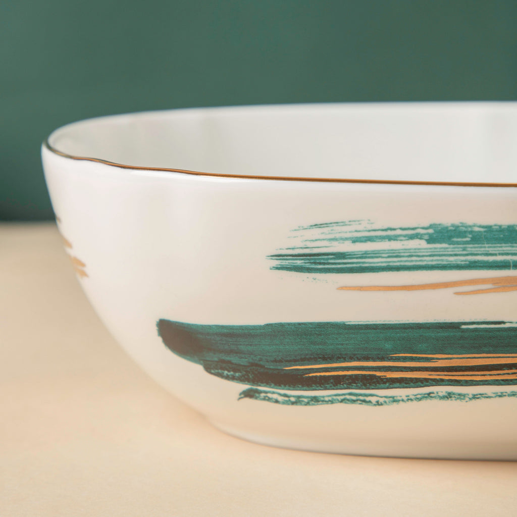 Oceanic Coastal Green Serving Bowl 10 Inch Nestasia