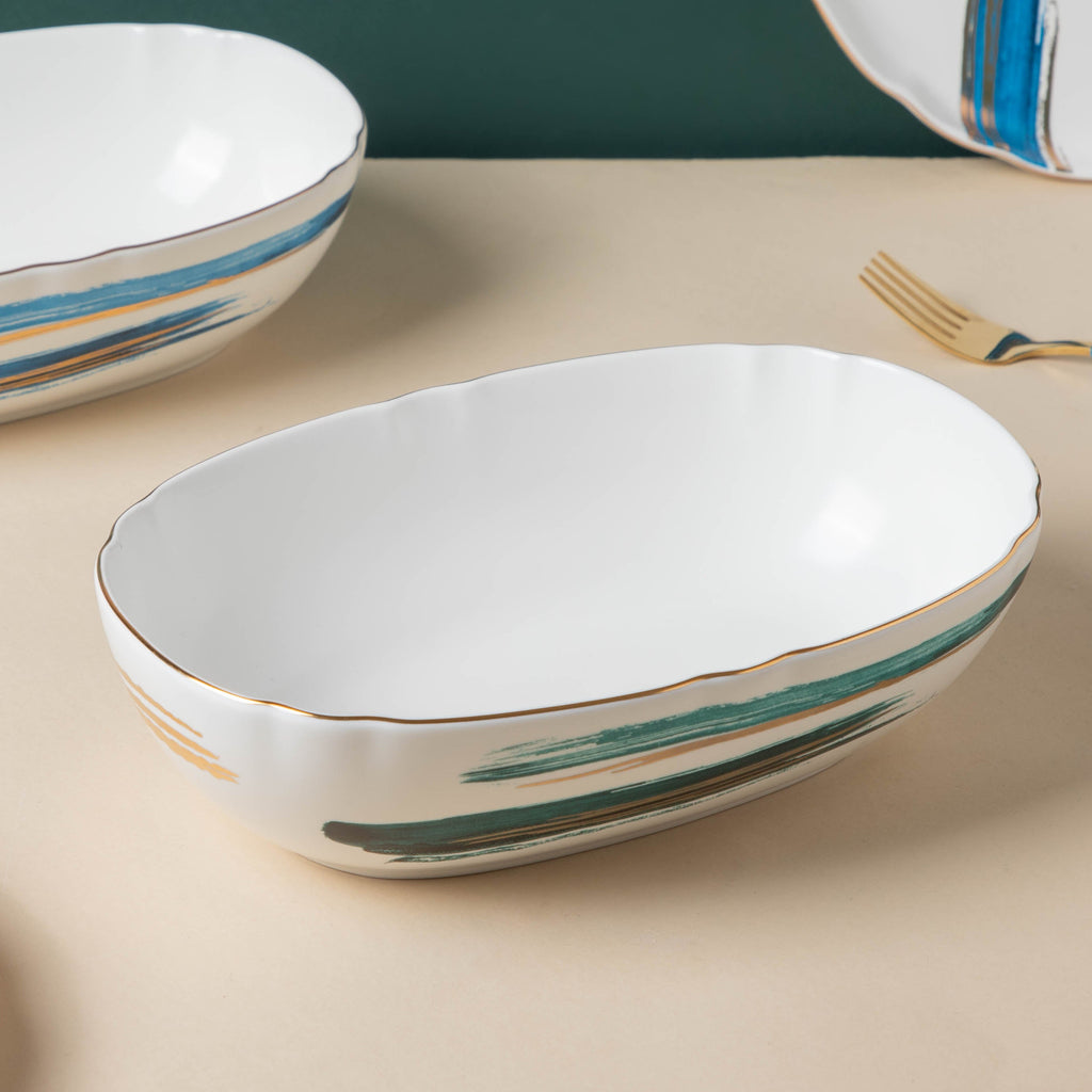 Oceanic Coastal Green Serving Bowl 10 Inch Nestasia