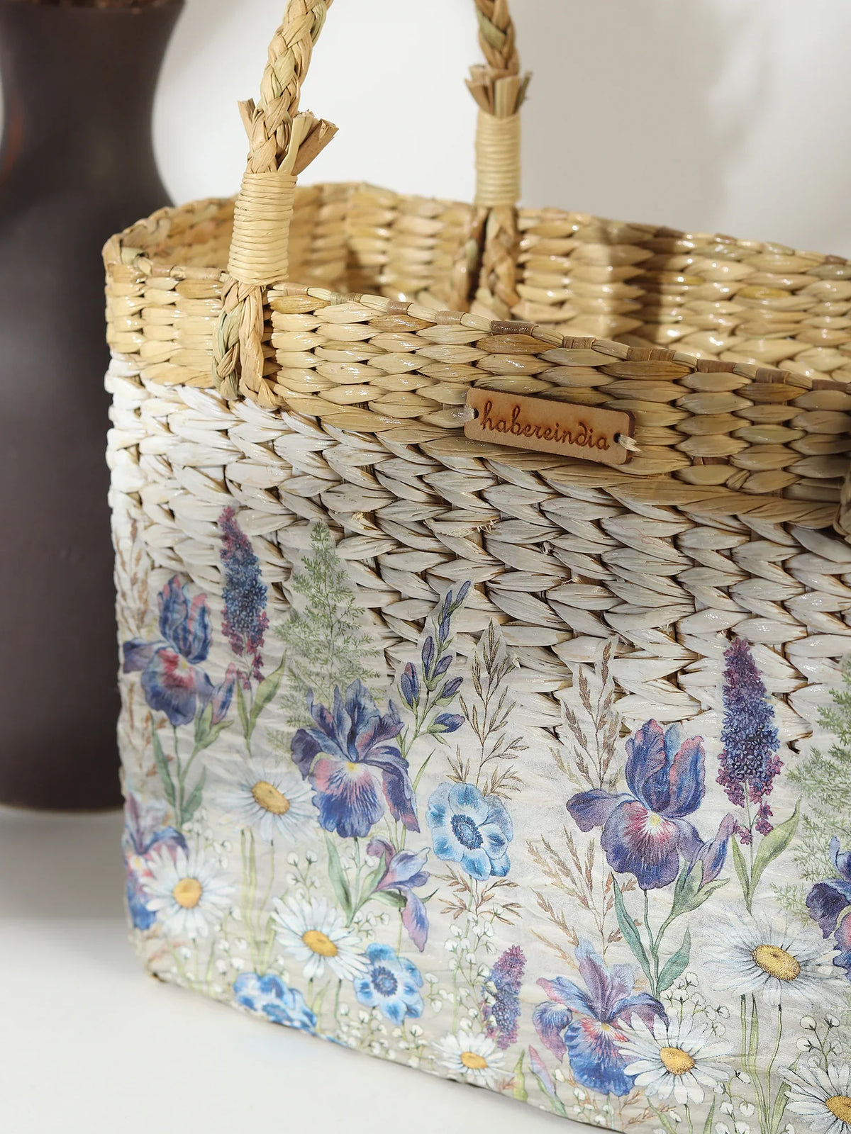 Natural Handwoven Tote Bag for Shopping, Picnic & Storage