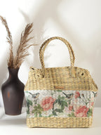 Handwoven Seagrass Gift Hamper Basket for Picnic, Travel & Food Carry
