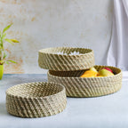 Wicker Storage Basket Set of 3 Nestasia