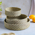 Wicker Storage Basket Set of 3 Nestasia