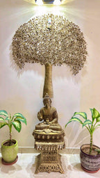 Brass Stool With Forty Hanging Bells (15.5 Inch) Vedansh Craft