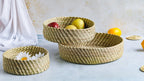 Wicker Storage Basket Set of 3 Nestasia
