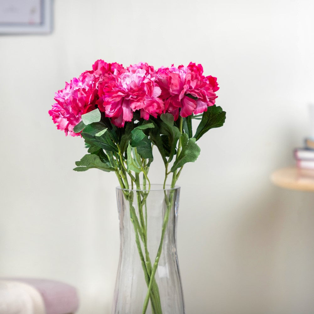 Peony Artificial Flower Maroon Set Of 5 Nestasia