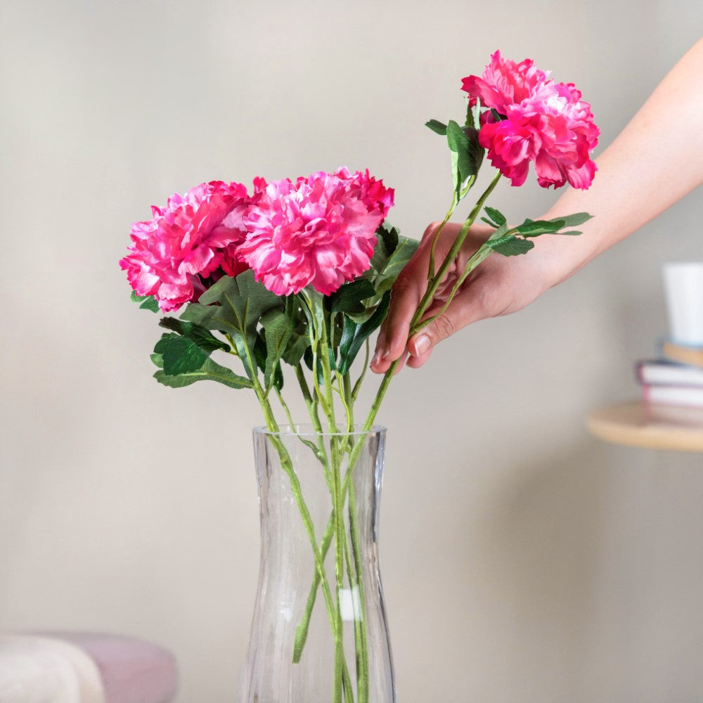 Peony Artificial Flower Maroon Set Of 5 Nestasia