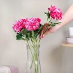Peony Artificial Flower Maroon Set Of 5 Nestasia