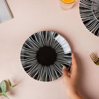 La Mode Printed Ceramic Salad Plate Black 8 Inch Nestasia