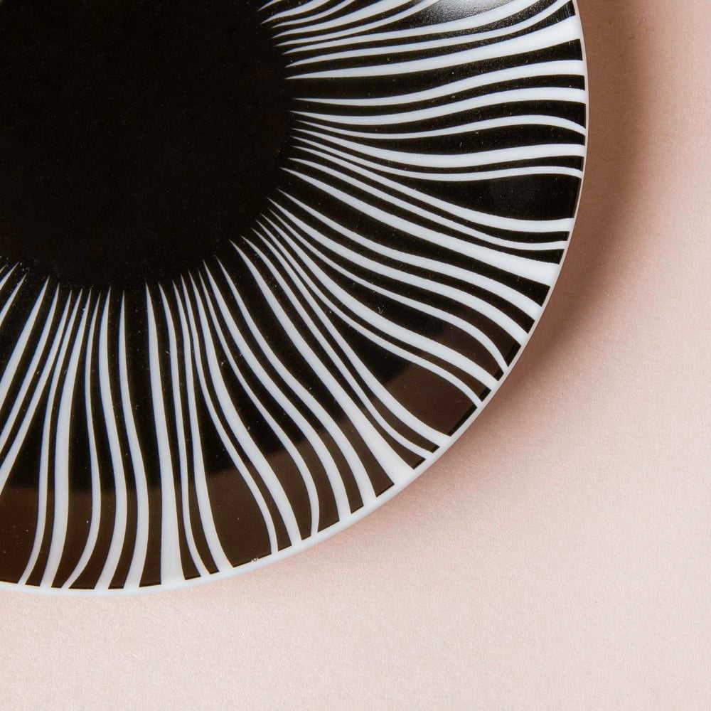 La Mode Printed Ceramic Dessert Plate Black 6 Inch Nestasia