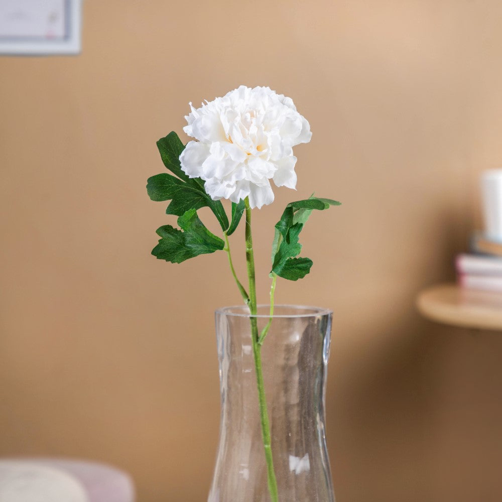Peony Artificial Flower White Set Of 5 Nestasia