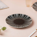 La Mode Printed Ceramic Salad Plate Black 8 Inch Nestasia