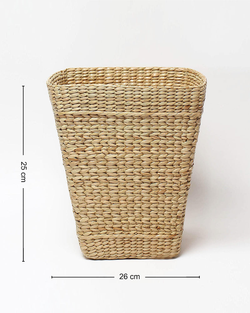 Handmade Seagrass Wastebasket for Living Room, Kitchen, and Study Spaces