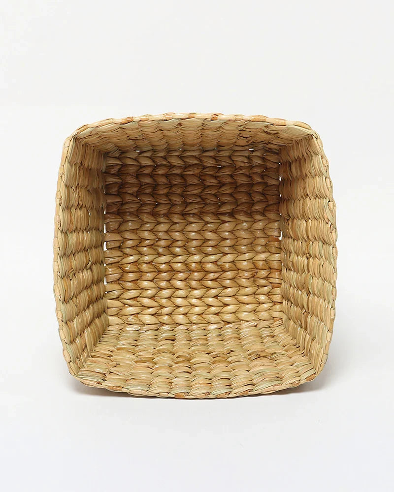 Natural Seagrass Trash Bin for Bedroom, Bathroom, and Office Use - Medium