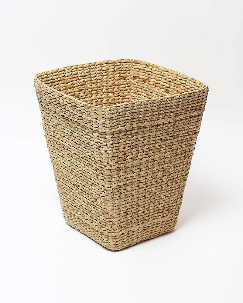 Handmade Seagrass Wastebasket for Living Room, Kitchen, and Study Spaces