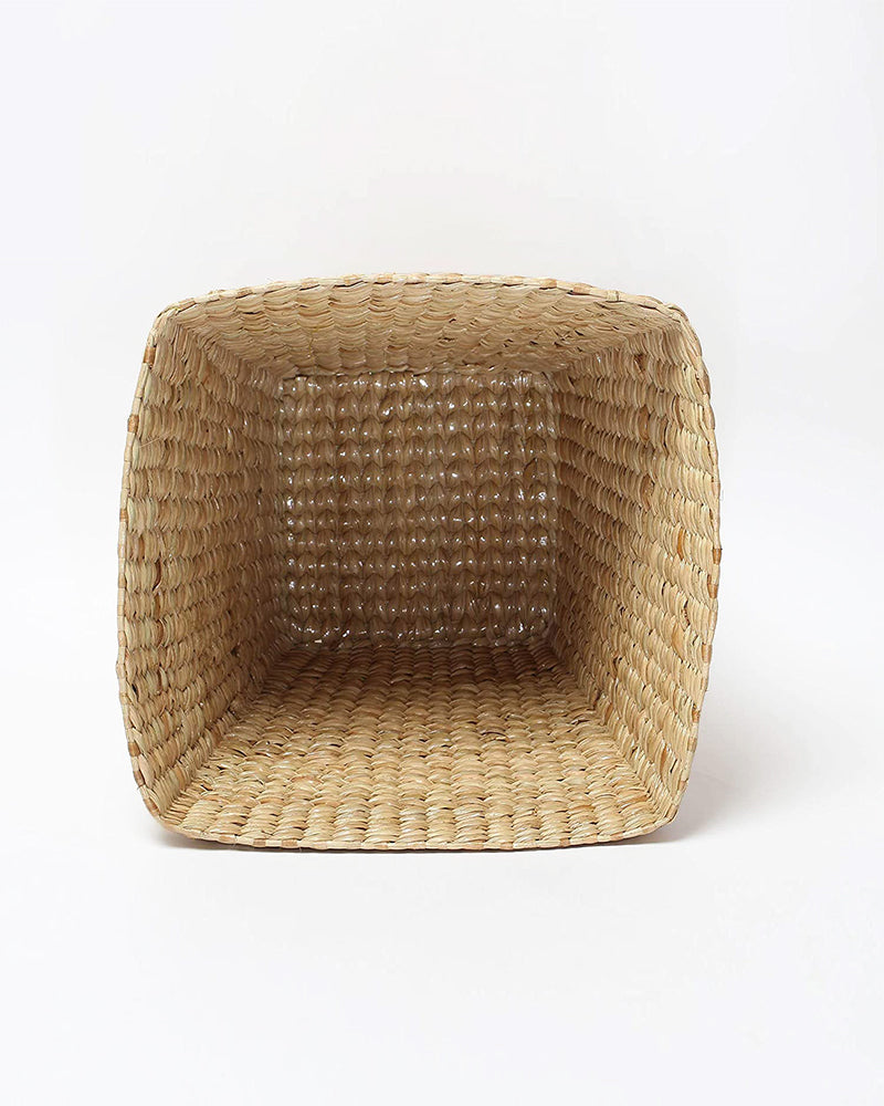 Handmade Seagrass Wastebasket for Living Room, Kitchen, and Study Spaces