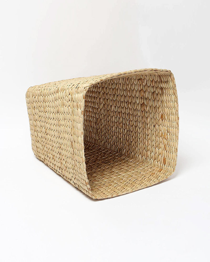 Handmade Seagrass Wastebasket for Living Room, Kitchen, and Study Spaces