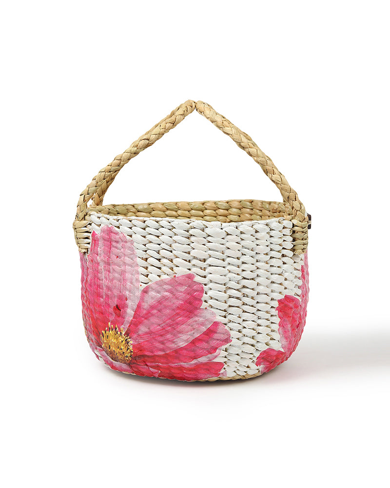 Seagrass Round Hamper Basket for Fruit Storage and Decorative Display