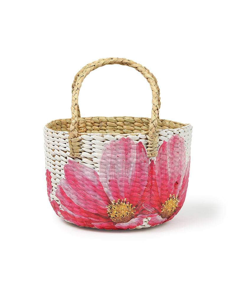 Seagrass Round Hamper Basket for Fruit Storage and Decorative Display