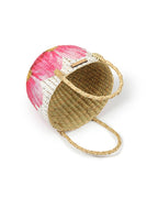 Seagrass Round Hamper Basket for Fruit Storage and Decorative Display