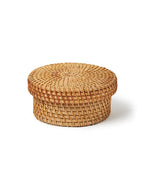Decorative Rattan Coaster Set of 6 with Storage Holder for Drinks and Home Use