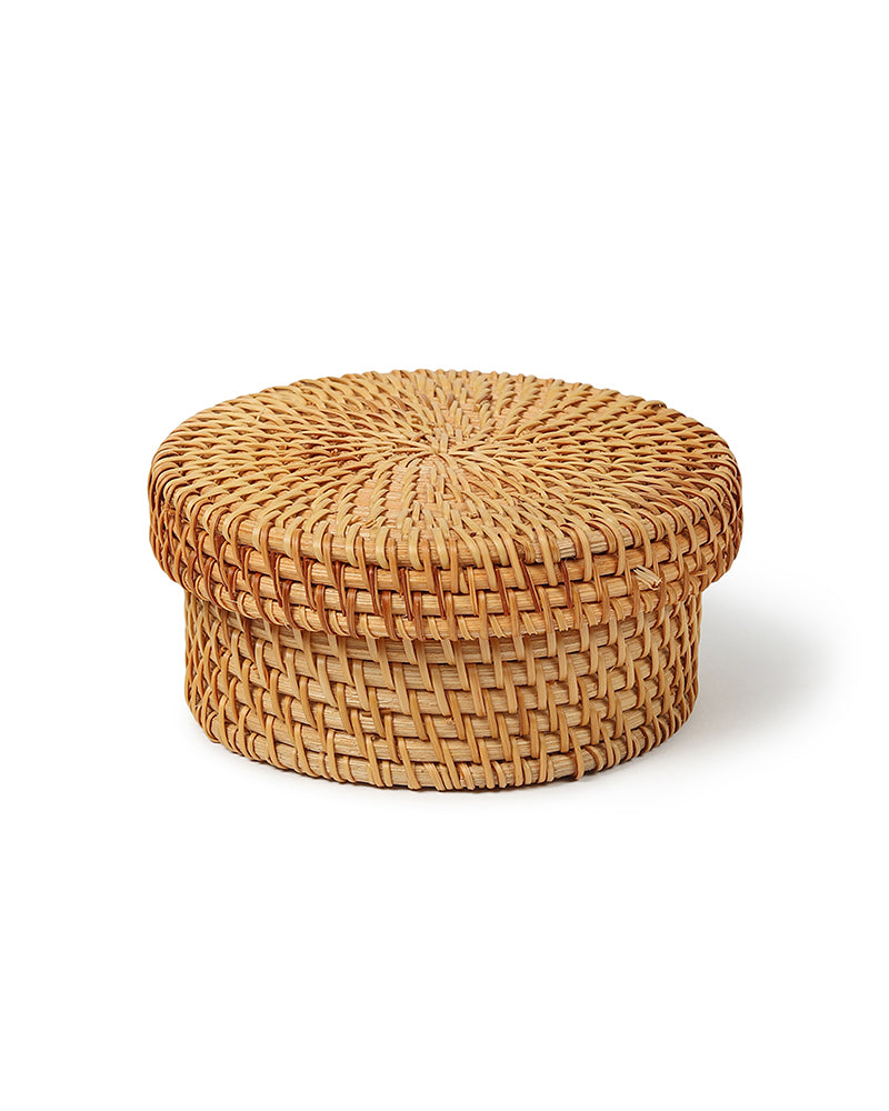 Elegant Set of 6 Rattan Coasters with Storage Box for Home, Office, and Table Decor