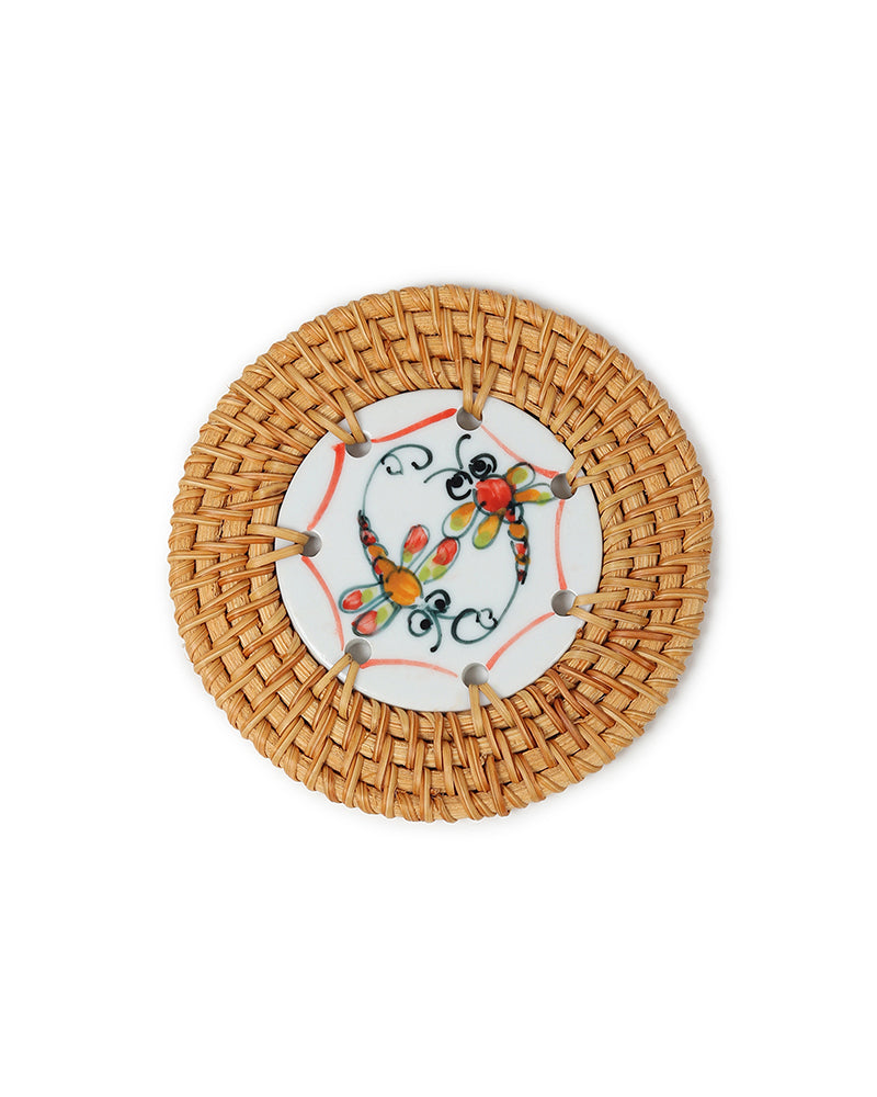 Elegant Set of 6 Rattan Coasters with Storage Box for Home, Office, and Table Decor