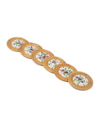 Decorative Rattan Coaster Set of 6 with Storage Holder for Drinks and Home Use
