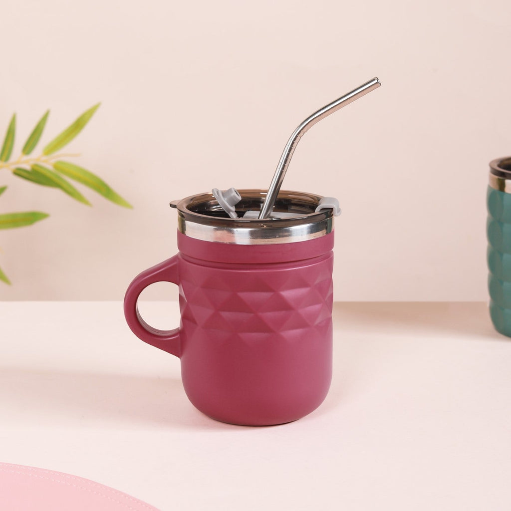 Travel Mug With Lid Magenta 400ml Nestasia