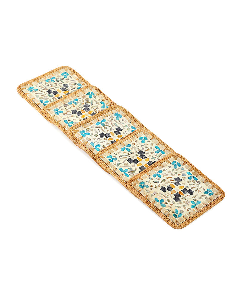 Square Mother of Pearl Table Mats for Meals and Decorative Table Setting