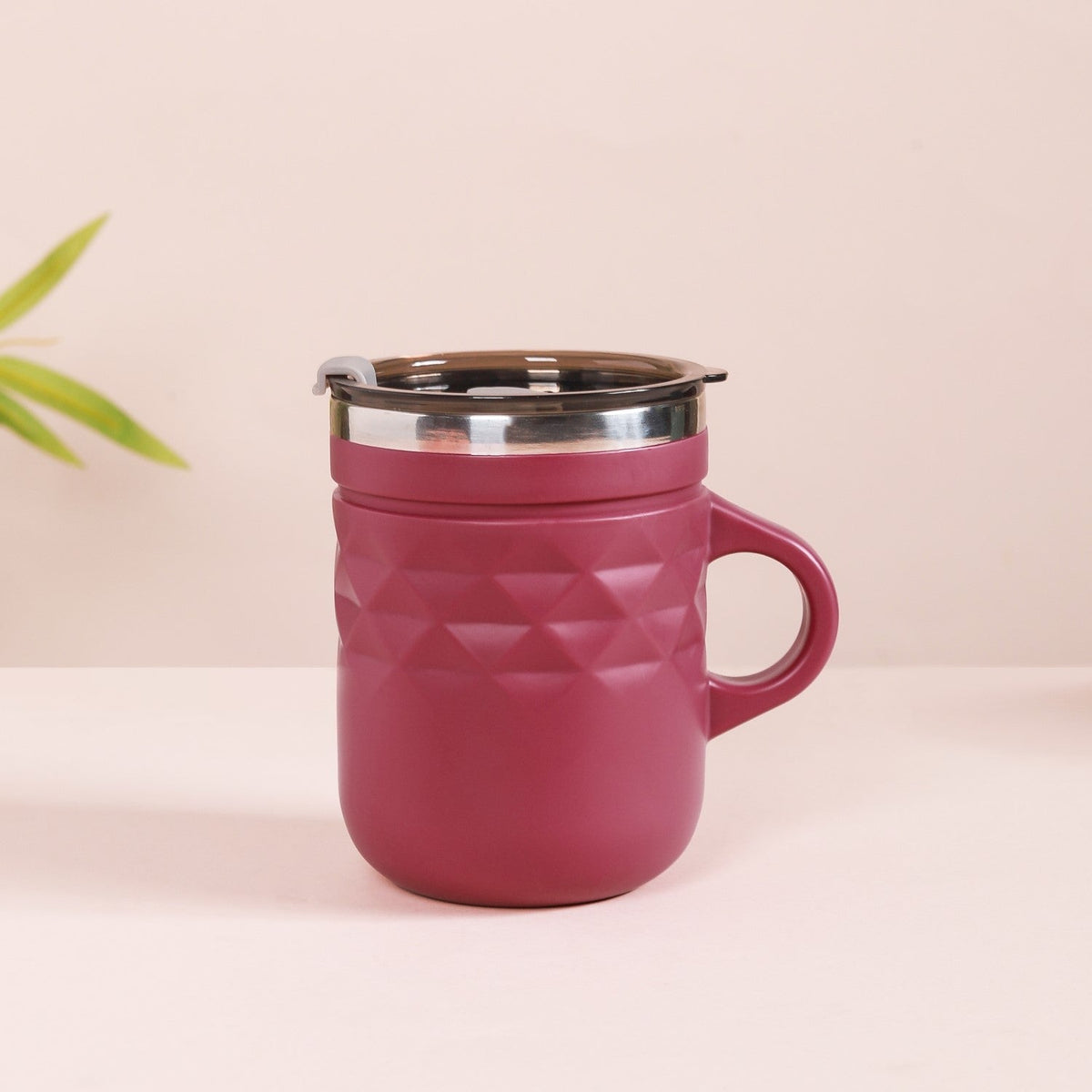 Travel Mug With Lid Magenta 400ml Nestasia