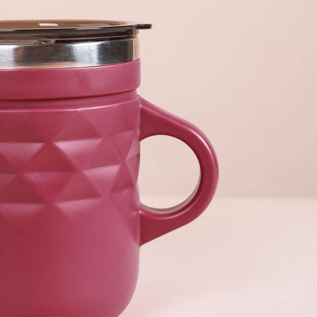 Travel Mug With Lid Magenta 400ml Nestasia