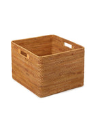 Seagrass Shelf Basket with Handles for Home Organization and Storage