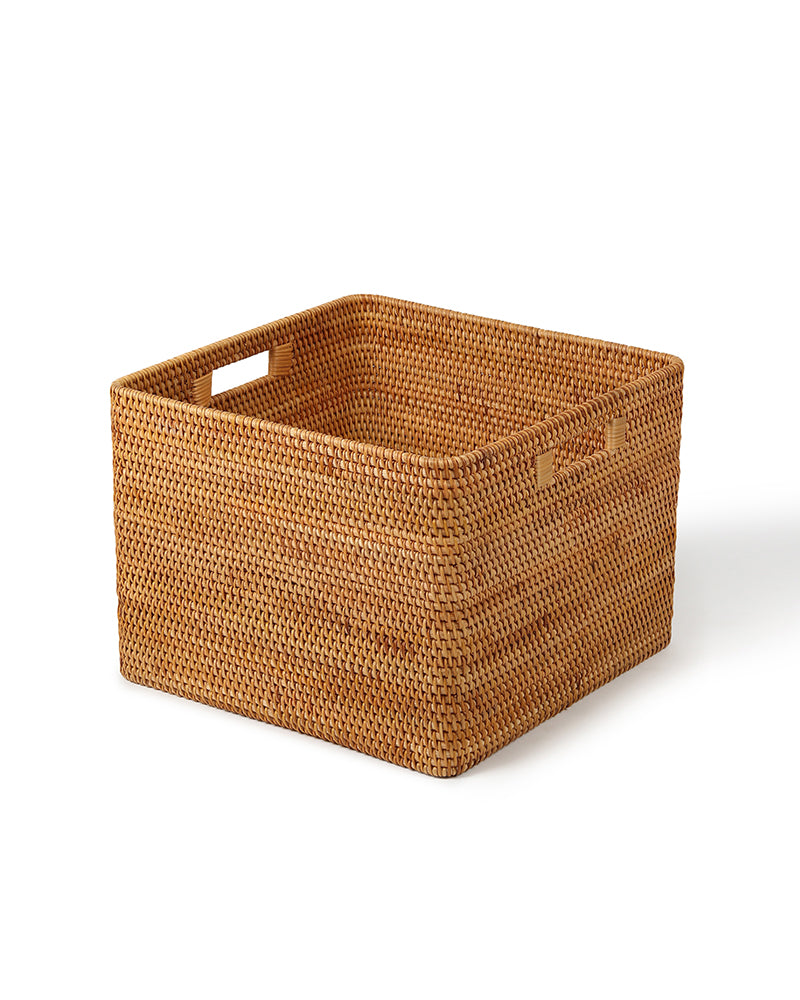 Seagrass Shelf Basket with Handles for Home Organization and Storage